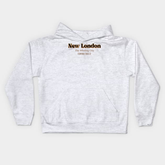 New London The Whaling City Kids Hoodie by PowelCastStudio